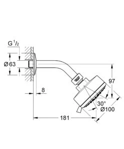 Grohe Tempesta Cosmopolitan - Hoofddouche 4jet, Chroom 27869001 -Douche Uitrusting 019aba57d51aa640b312df62