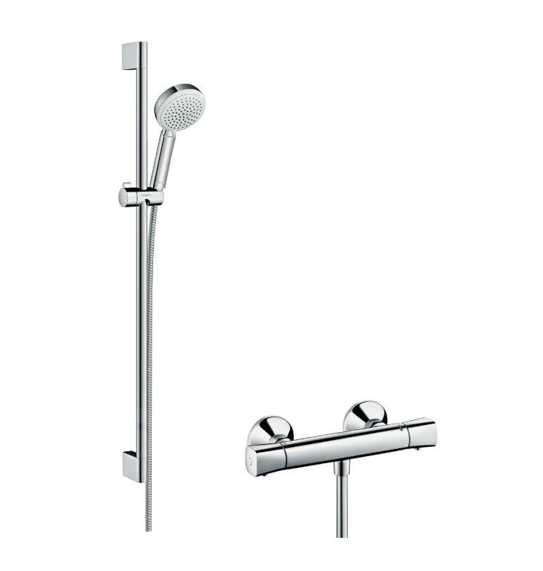 Hansgrohe Ecostat Universal - Vario Doucheset Met Ecostat Universal Thermostaat, Wit/chroom 27031400 3 Hansgrohe Ecostat Universal - Vario Doucheset Met Ecostat Universal Thermostaat, Wit/chroom 27031400