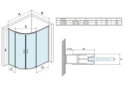 Gelco Sigma - Douchehoek 100x80 Cm, R550, Mat Zwart/helder Glas GS1080B -Douche Uitrusting 097f8efa1c2cd555f4d035c3