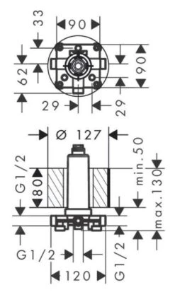 Axor Inbouwdelen - Inbouwdeel Voor Hoofddouche Met Plafondaansluiting 26434180 -Douche Uitrusting 0a77e2aaecd3723e671bff73