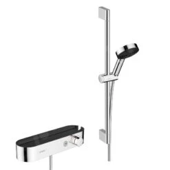 Hansgrohe Pulsify Select - Doucheset Relaxation Met Thermostaatkraan, 3jet, Met Douchestang 650 Mm, Chroom 24260000
