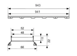 Tece TECEdrainline - Rooster Voor Het Aanbrengen Van Tegels 1000 Mm, Roestvrij Staal 601072 -Douche Uitrusting 16afdff058628e57f2bbedae
