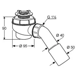 Kludi Tasso - Sifon Voor Douchebakken, Wit 2152000-00 -Douche Uitrusting 178912c0dd8ba20421ffe31c