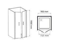 Lansanit LitEX Elisa - Douchedeur 2 Delig 900 Mm, Glanzend Aluminium/mat Glas AS2-90-190-M -Douche Uitrusting 18ce3ed84aecca5f2d26fc9b 1