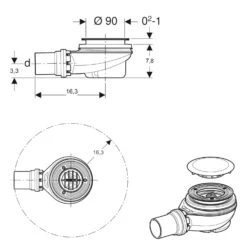 Geberit Toebehoren - Afvoerset, Met Klepdeksel, Glanzend Chroom 150.552.21.1 -Douche Uitrusting 193099fdbea2da464000c9d8