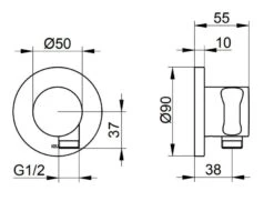 Keuco IXMO - Wandaansluitbocht Met Houder, Roestvrij Staal 59592070001 -Douche Uitrusting 193e2a5dc1528d8c4d911946