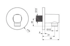 Hansa Living - Wandaansluitbocht, Chroom 51180163 -Douche Uitrusting 19d935cac70051129579188d