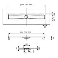 Tece TECEdrailine-Evo - Douchegoot Evo 800 Mm, Voor Wandmontage, Beschermingsdeksel, Rvs 600803 -Douche Uitrusting 1b6796615e5be95816f6fd9c