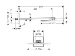 Axor Douche Programma - Hoofddouche 300 Met Plafondaansluiting, 2jets, Mat Zwart 35303670 -Douche Uitrusting 1f69ea34536ee26a26d02972 1