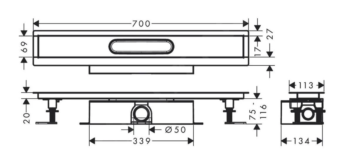 Hansgrohe UBox Universal - Complete Set Voor Standaard Installatie 700 Mm Douchegoten, Rvs 56023180 4 Hansgrohe UBox Universal - Complete Set Voor Standaard Installatie 700 Mm Douchegoten, Rvs 56023180 - Afbeelding 2