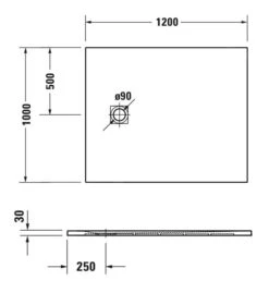 Duravit Sustano - Douchebak, 1200x1000 Mm, DuraSolid, Mat Crème 720278620000000 -Douche Uitrusting 20947e0e2490bd209927326f