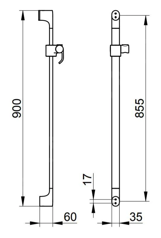 Keuco Edition 400 - Glijstang 900 Mm, Chroom 51585010900 4 Keuco Edition 400 - Glijstang 900 Mm, Chroom 51585010900 - Afbeelding 2