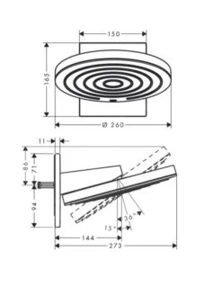 Hansgrohe Pulsify S - Hoofddouche 260 Met Douchearm, 2 Straalsoorten, EcoSmart, Mat Zwart 24151670 -Douche Uitrusting 25d2438775bdeb2710af630b