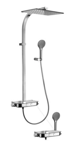 Paffoni Douchesets - Douchesysteem Moby Met Thermostaatkraan, 2 Straalsoorten, Chroom ZCOL668CRAG