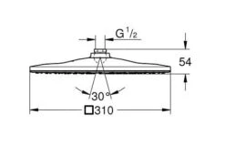 Grohe Rainshower - Hoofddouche 310 Mono Cube 9,5 L/min, 1 Straal, Moon White 26568LS0 -Douche Uitrusting 30bf96cd167fa153a9a09032