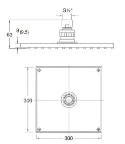 Steinberg 120 - Hoofddouche, 300x300 Mm, Geborsteld Nikkel 120 1686 BN -Douche Uitrusting 3348eb8563834dbf4bbef8bf 1