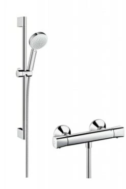 Hansgrohe Crometta 100 - Vario Doucheset Met Thermostaat, Douchestang 650 Mm, Wit/chroom 27030400