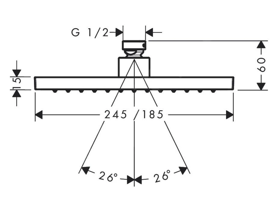 Axor Douche Programma - Hoofddouche 245/185, 1 Straalsoort, EcoSmart+, Geborsteld Zwart Chroom 35387340 4 Axor Douche Programma - Hoofddouche 245/185, 1 Straalsoort, EcoSmart+, Geborsteld Zwart Chroom 35387340 - Afbeelding 2