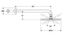 Hansa Viva - Hoofddouche 200, 1jet, Douchearm 350 Mm, Chroom 44260100 -Douche Uitrusting 3c0810ffd20a2726283b35af