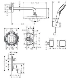 Hansgrohe Crometta - Doucheset E 240, Met Logis Inbouwkraan, Chroom 27957000 -Douche Uitrusting 3cd53b1507234577fc5e345e