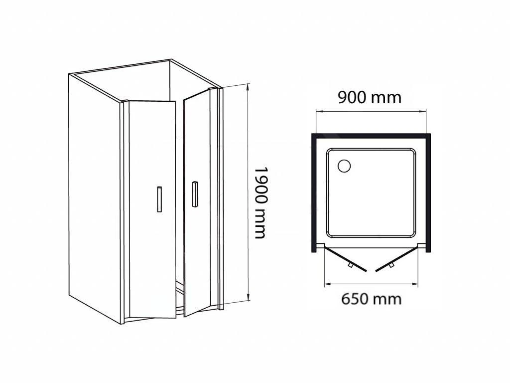 Lansanit LitEX Briano - Vouwdeur Douche 900 Mm, Glanzend Aluminium/mat Glas BF90-190-M 4 Lansanit LitEX Briano - Vouwdeur Douche 900 Mm, Glanzend Aluminium/mat Glas BF90-190-M - Afbeelding 2