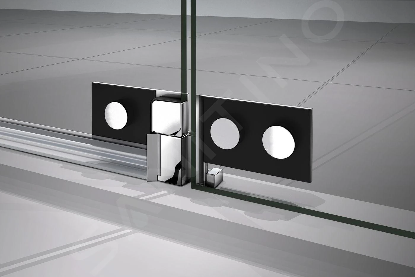 Lansanit LitLUX Brix - Pendel Douchedeur 1000 Mm, Rechts, Glanzend Aluminium/helder Glas H2Y-10R 8 Lansanit LitLUX Brix - Pendel Douchedeur 1000 Mm, Rechts, Glanzend Aluminium/helder Glas H2Y-10R - Afbeelding 6