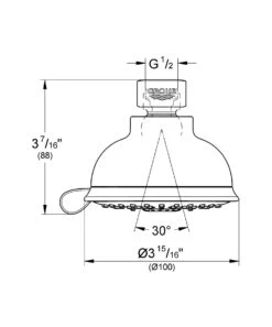 Grohe Tempesta Rustic - Hoofddouche 4jet, Chroom 27610001 -Douche Uitrusting 543f1ac585a18eb3192af62b