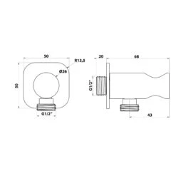 Sapho Douches - Wandaansluitbocht Met Houder, Goud SG403OR -Douche Uitrusting 59563b16739ca93f9a5c0180