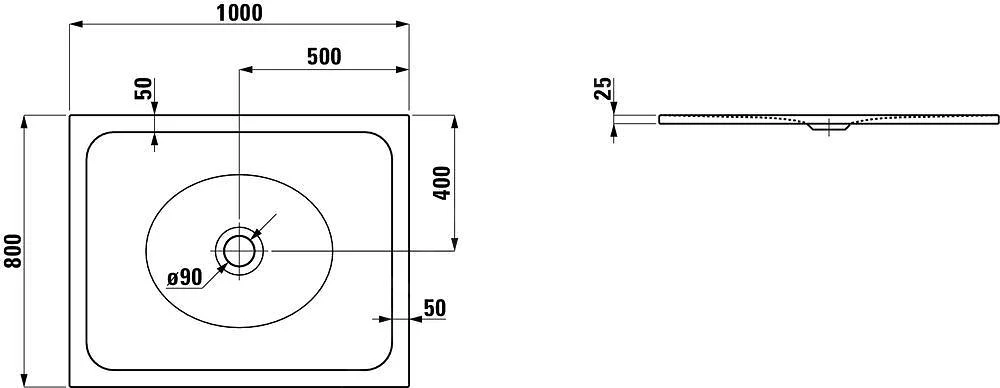 Laufen Indura - Douchebak Met Geluiddempende Pads, 1000x800 Mm, Wit H2150730000401 4 Laufen Indura - Douchebak Met Geluiddempende Pads, 1000x800 Mm, Wit H2150730000401 - Afbeelding 2