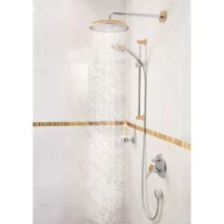 Hansgrohe Raindance Classic - Hoofddouche 270 Air, 1 Straalsoort, Douchearm 390 Mm, Chroom/goud Look 27424090 -Douche Uitrusting 5c3ee29af2a8cba01c742032