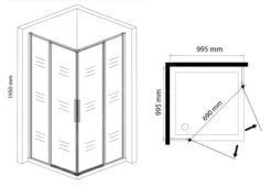 Lansanit LitLUX Slim Tadao - Douchecabine 4 Delig 1000x1000 Mm, Glanzend Aluminium/helder Glas PRD11 -Douche Uitrusting 5fba2c0ed234d1348d59b568