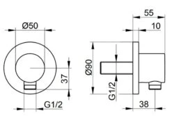 Keuco IXMO - Aansluitbocht, Chroom 59547010001 -Douche Uitrusting 60417a4fc69b32d37c32f9ee 1
