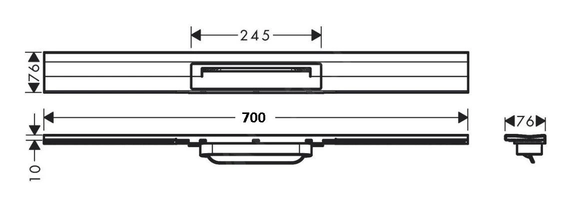 Hansgrohe RainDrain Flex - Douchegoot Met Rvs Rooster 700, Wandmodel, Inkortbaar, Mat Zwart 56050670 4 Hansgrohe RainDrain Flex - Douchegoot Met Rvs Rooster 700, Wandmodel, Inkortbaar, Mat Zwart 56050670 - Afbeelding 2