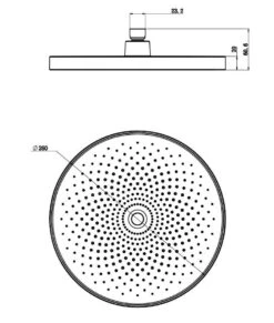 Kielle Aura - Hoofddouche 260, 1 Straalsoort, Douchearm 350 Mm, Mat Zwart 20102SE4 -Douche Uitrusting 6069053b6079cf3d0e4dd187
