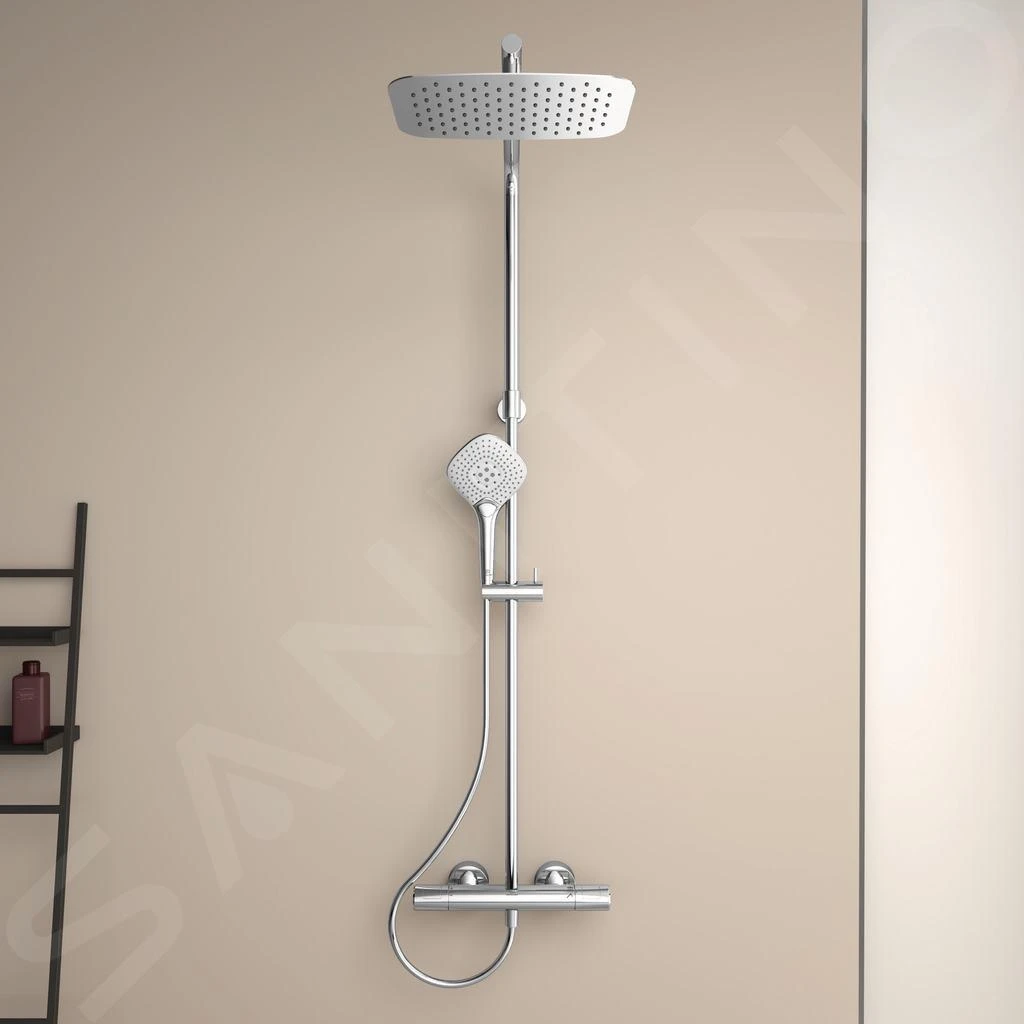 Ideal Standard CeraTherm - Doucheset Met Thermostaat, 300x200 Mm, 3jets, Chroom A7705AA 10 Ideal Standard CeraTherm - Doucheset Met Thermostaat, 300x200 Mm, 3jets, Chroom A7705AA - Afbeelding 8