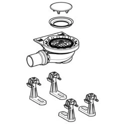 Geberit Setaplano - Afvoerset Met 4 Steunpoten, Voor Setaplano Douchebak, Waterslothoogte 50 Mm 154.010.00.1 -Douche Uitrusting 612e2d3b4f12293eb1f77a70