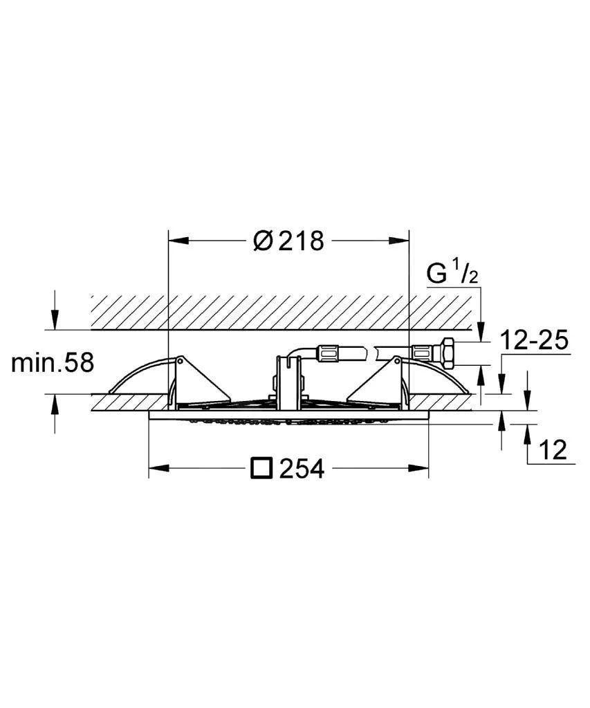 Grohe Rainshower F - Hoofddouche Series 10, 254x254 Mm, Chroom 27467000 4 Grohe Rainshower F - Hoofddouche Series 10, 254x254 Mm, Chroom 27467000 - Afbeelding 2