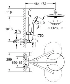 Grohe Vitalio Joy - Doucheset 260 Met Badthermostaat, 3-jets, Chroom 27860001 -Douche Uitrusting 648fe25230f6a618c554e474