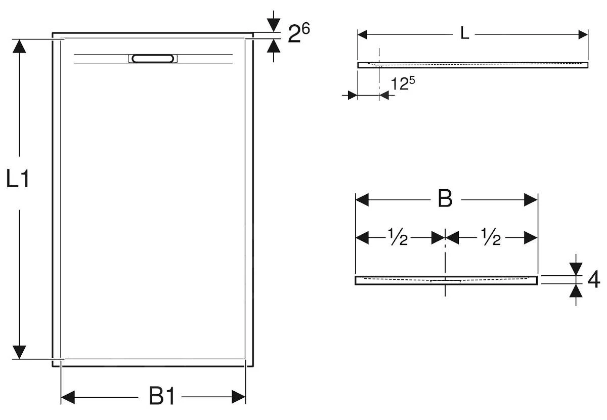 Geberit Sestra - Douchebak 1000x900 Mm, Grijs 550.263.00.2 4 Geberit Sestra - Douchebak 1000x900 Mm, Grijs 550.263.00.2 - Afbeelding 2