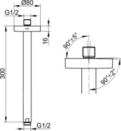 Keuco Elegance - Douchearm Voor Wandaansluiting, Lengte 300 Mm, Mat Zwart 51689370300 -Douche Uitrusting 6b2adaa623d254a6d37e070f