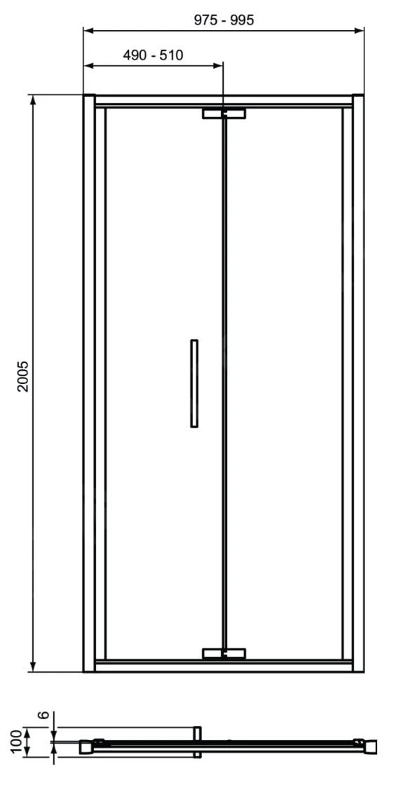 Ideal Standard I.Life - Vouwbare Douchedeur 1000 Mm, Silver Bright/helder Glas T4853EO 4 Ideal Standard I.Life - Vouwbare Douchedeur 1000 Mm, Silver Bright/helder Glas T4853EO - Afbeelding 2