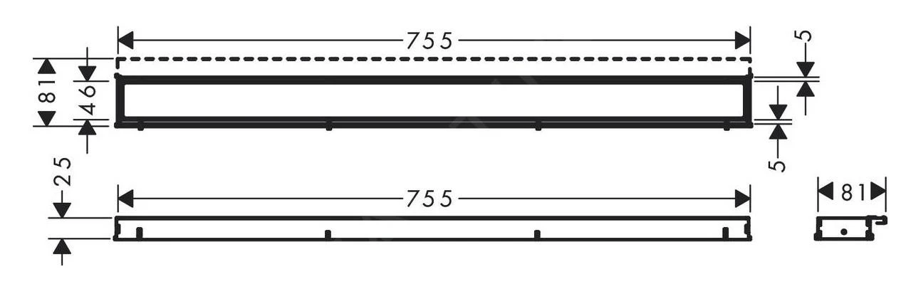 Hansgrohe RainDrain Match - Douchegoot Met Rvs Rooster 800, In Hoogte Verstelbaar Frame, Zwart 56038610 4 Hansgrohe RainDrain Match - Douchegoot Met Rvs Rooster 800, In Hoogte Verstelbaar Frame, Zwart 56038610 - Afbeelding 2