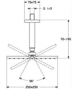 Hansa Viva - Hoofddouche 250 Mm, 1 Straalsoort, Douchearm 190 Mm, Chroom 04190340 -Douche Uitrusting 6f7aec24b937efd57fa4a5d8