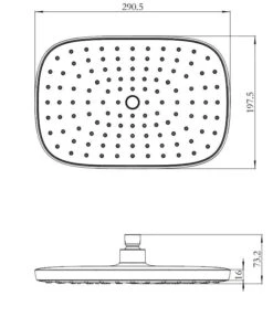 Kielle Vega - Hoofddouche 290, 1 Straalsoort, Douchearm 350 Mm, Chroom/wit 20118SE0 -Douche Uitrusting 719e58358d1639293602e1e2