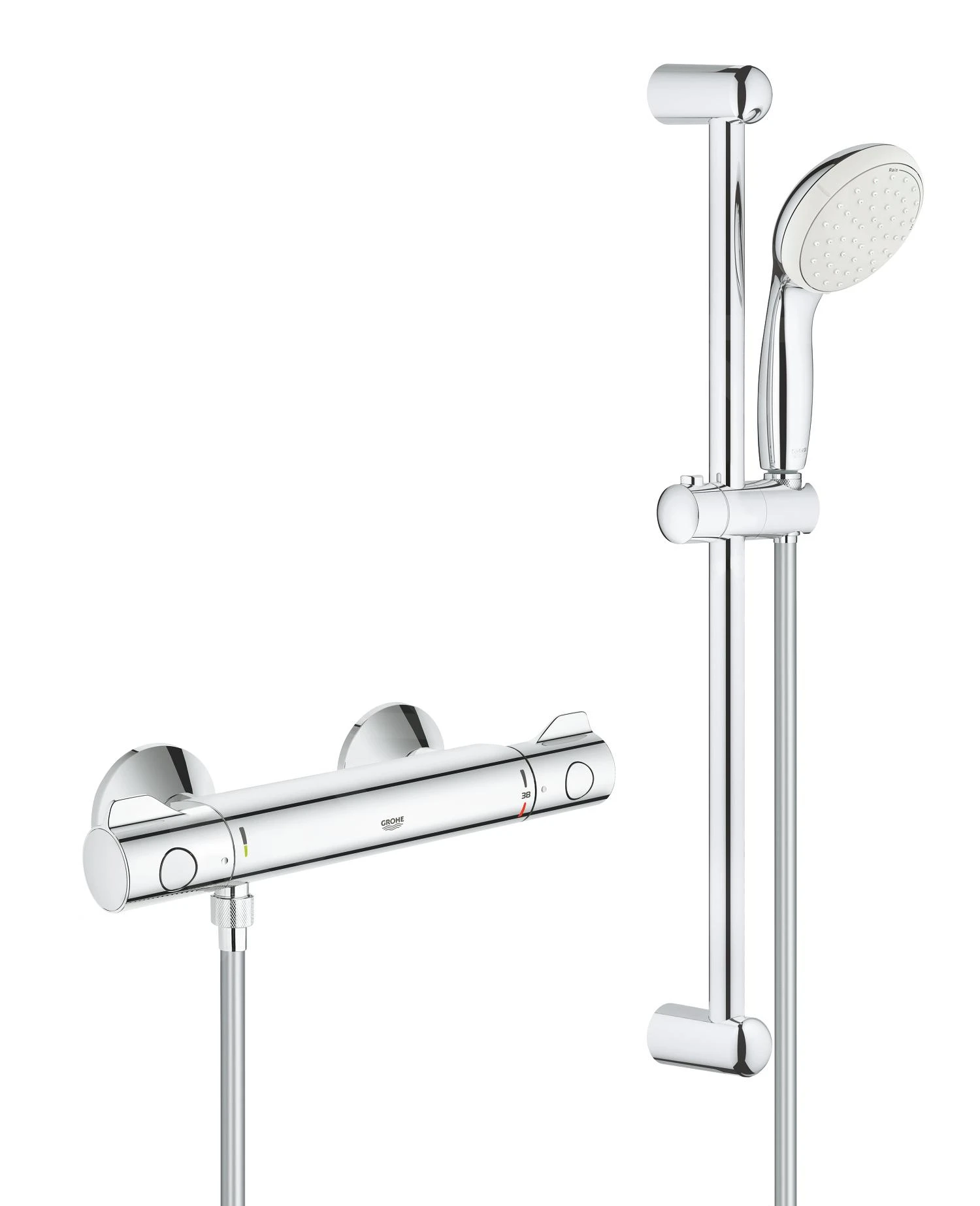 Grohe Grohtherm 800 - Thermostatische Douchekraan Met Douchegarnituur 60 Cm, 2-jets, Chroom 34565001 3 Grohe Grohtherm 800 - Thermostatische Douchekraan Met Douchegarnituur 60 Cm, 2-jets, Chroom 34565001