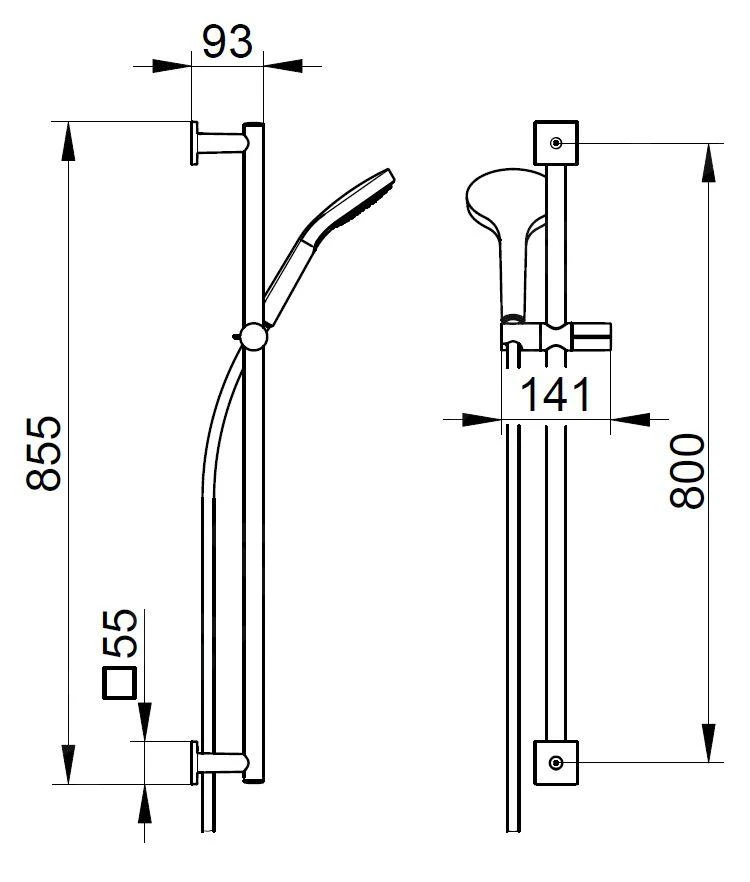 Keuco IXMO - Set Douchekop, 3jets, Douchestang 855 Mm En Doucheslang, Mat Zwart 59587370802 4 Keuco IXMO - Set Douchekop, 3jets, Douchestang 855 Mm En Doucheslang, Mat Zwart 59587370802 - Afbeelding 2