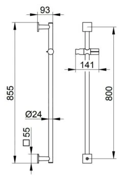Keuco IXMO - Douchestang Solo 800 Mm, Chroom 59585010902 -Douche Uitrusting 7a650e43e5e9f9d54f299a4b 2