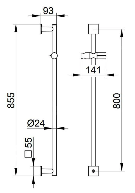 Keuco IXMO - Douchestang Solo 800 Mm, Aluminium 59585170902 4 Keuco IXMO - Douchestang Solo 800 Mm, Aluminium 59585170902 - Afbeelding 2