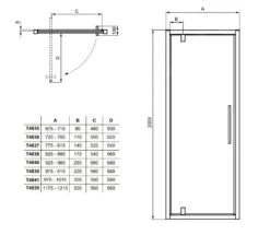 Ideal Standard I.Life - Pivoterende Douchedeur 700 Mm, Silver Bright/helder Glas T4835EO -Douche Uitrusting 854299c29e8a11a280cabf99 5