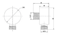 Kielle Accessoires - Wandaansluitbocht, Chroom 20901000 -Douche Uitrusting 8ae6c4d2a044cc3c3635c505
